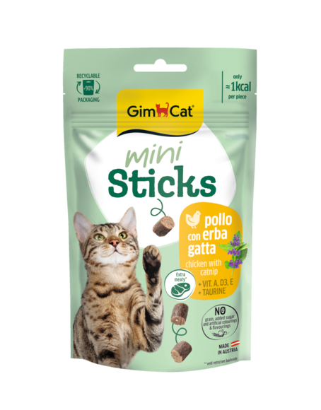 Sticks > Mini Sticks con Pollo ed Erba Gatta 50 G | GIMBORN