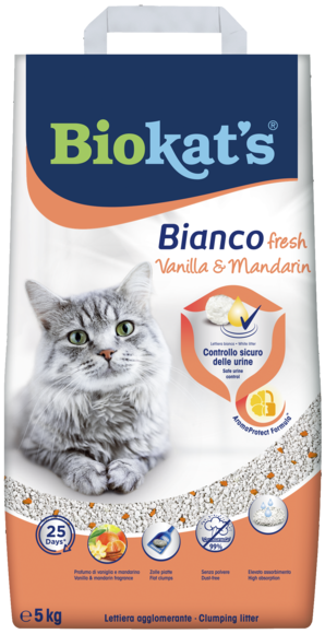 Lettiere agglomeranti > Biokat's* BIANCO FRESH VANIGLIA&MANDARINO 5KG | GIMBORN