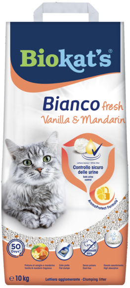 Lettiere agglomeranti > Biokat's* BIANCO FRESH VANIGLIA&MANDARINO 10KG | GIMBORN