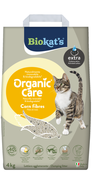 Clumping litters > Biokat's* Organic** Care Corn fibres extra 4kg | GIMBORN