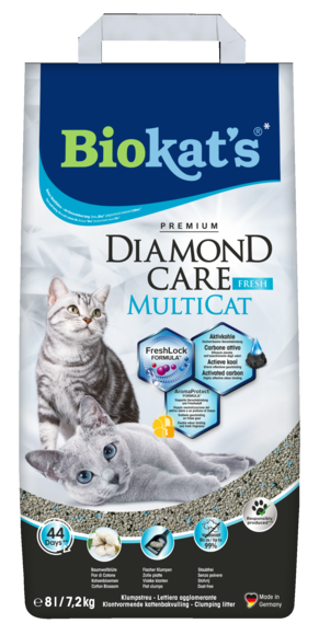 Lettiere agglomeranti > BIOKAT'S* DIAMOND CARE MULTICAT FRESH 8l | GIMBORN